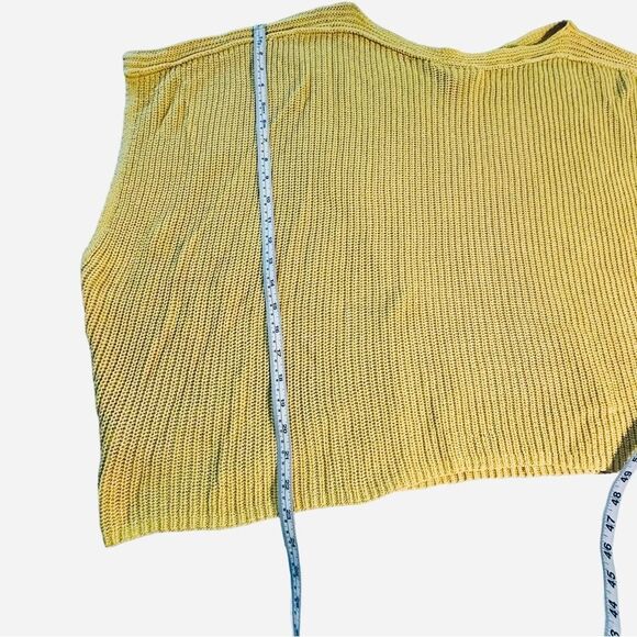 Lane Brant Yellow Oversized Cotton Semi-Crop Drop-Shoulder Sweater Sz 14/20 - Picture 12 of 15